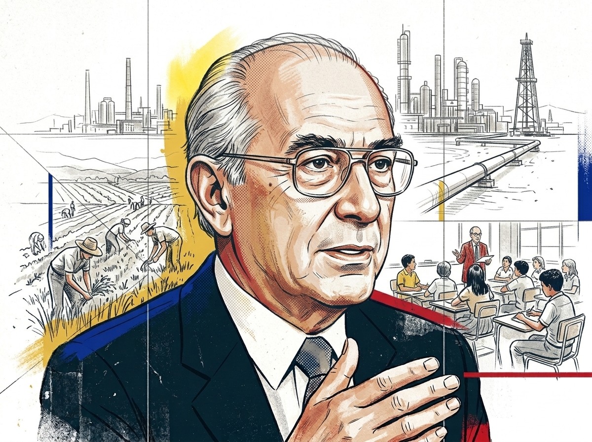 Ilustración editorial para Sembrar el petróleo: de la consigna al dilema del poder