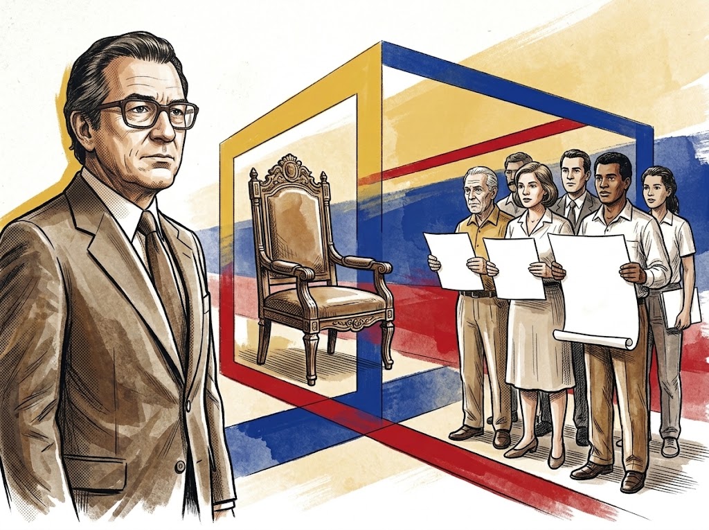 Ilustración editorial para Renny y el presidente que debía tener menos poder