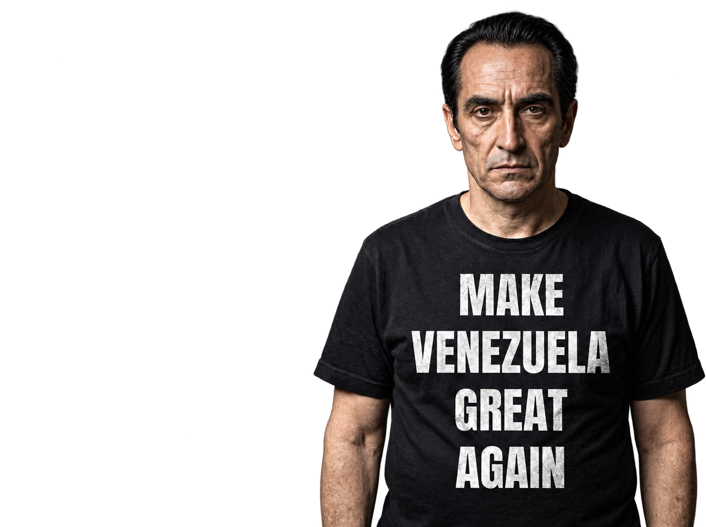 Composición simbólica de Simón Bolívar con camiseta de MVGA